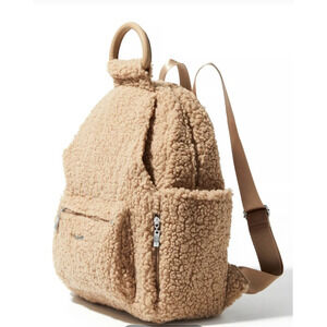 Baggallini All Day Backpack Shearling Taupe NWOT Missing RFID Wristlet